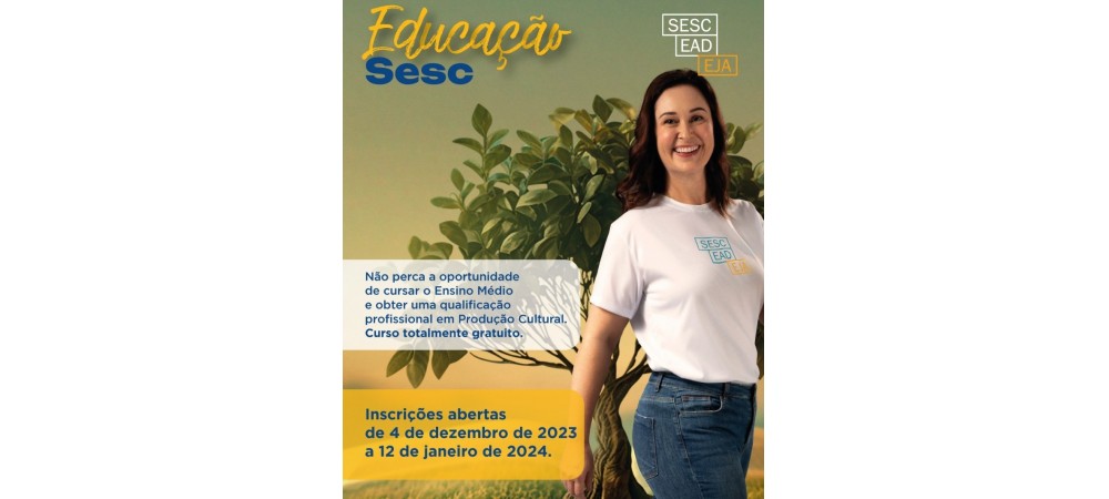 Inscrições abertas para nova turma do EJA Ensino Médio do Sesc Caxias do Sul 
